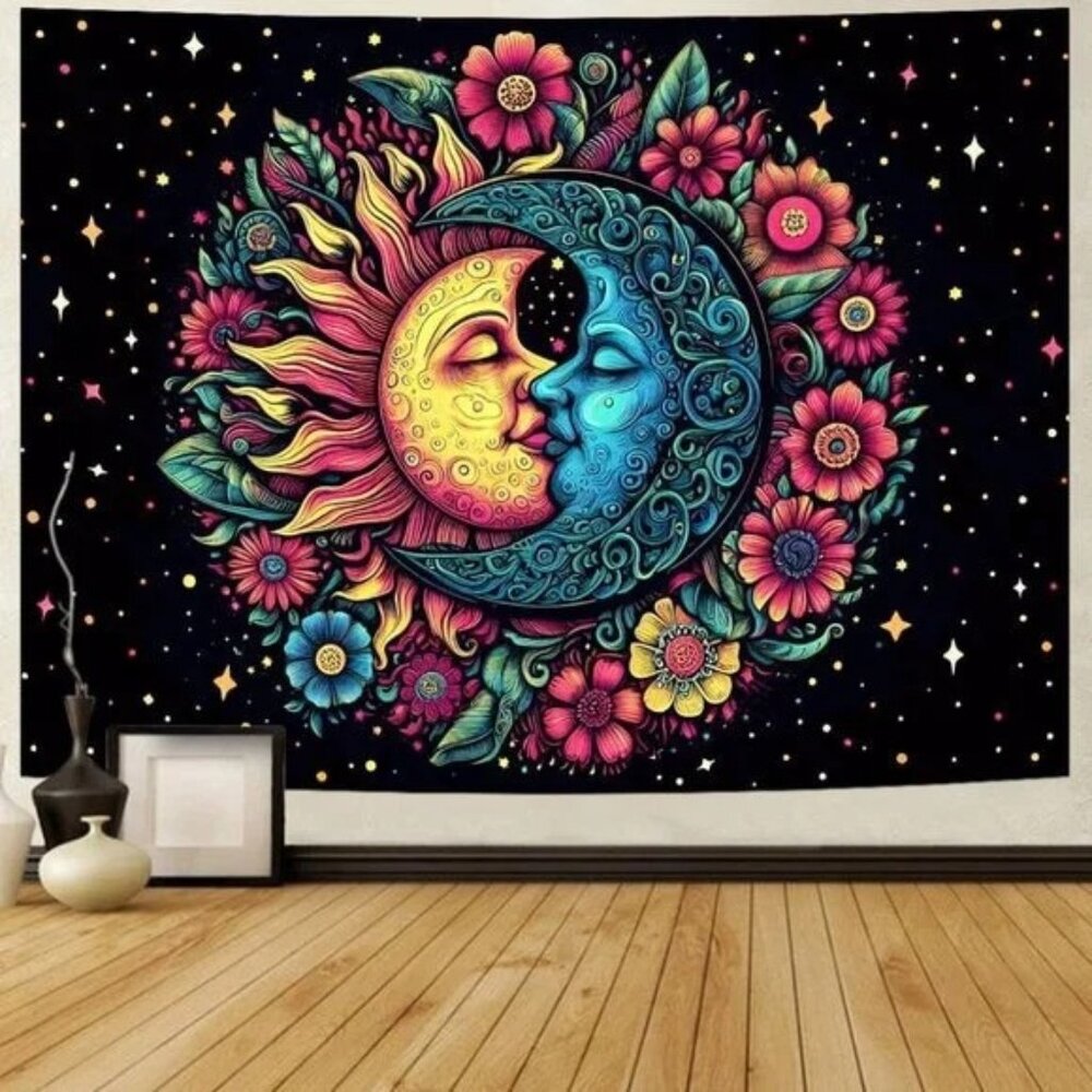 Stay Wild Moon Child Bohemian Sun Celestial Star Wall Decor Boho Tapestry NEW